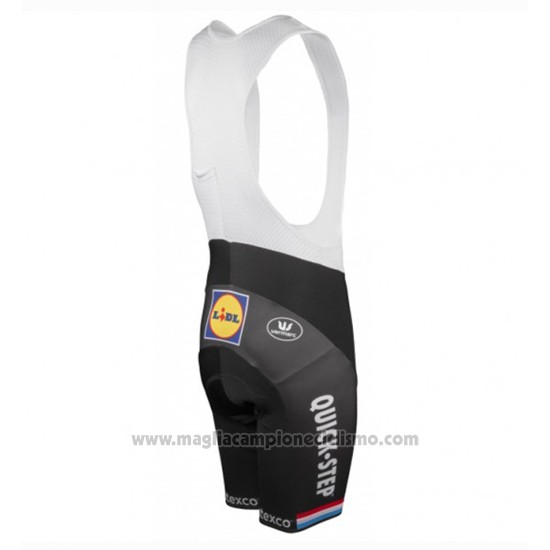 2017 Abbigliamento Ciclismo Etixx Quick Step Campione Lussemburgo Nero Manica Corta e Salopette